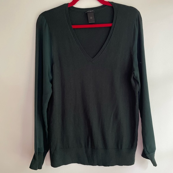 Ann Taylor Sweaters - Ann Taylor V Neck Sweater with Sheer Sleeves Size M